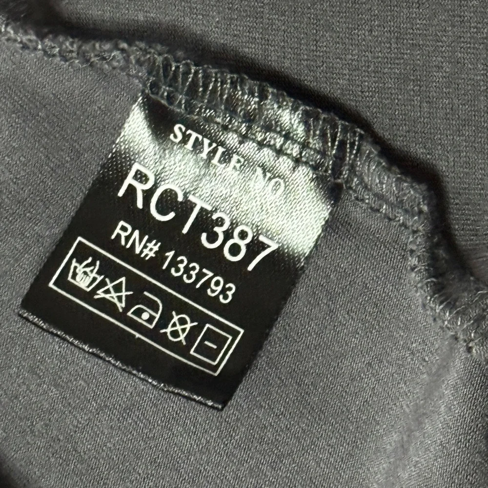 POL Charcoal Gray V-Neck Back Cutout Ruched Tie Top RCT387 Large - Picture 7 of 7